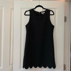 Black Mini Dress with Scalloped Bottom